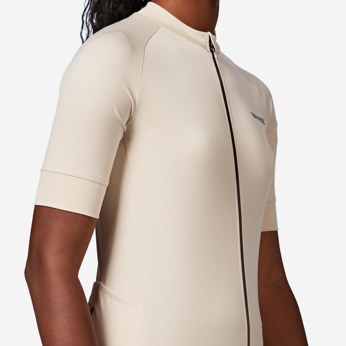 Maillot manches courtes de vélo de route femme - Discover beige