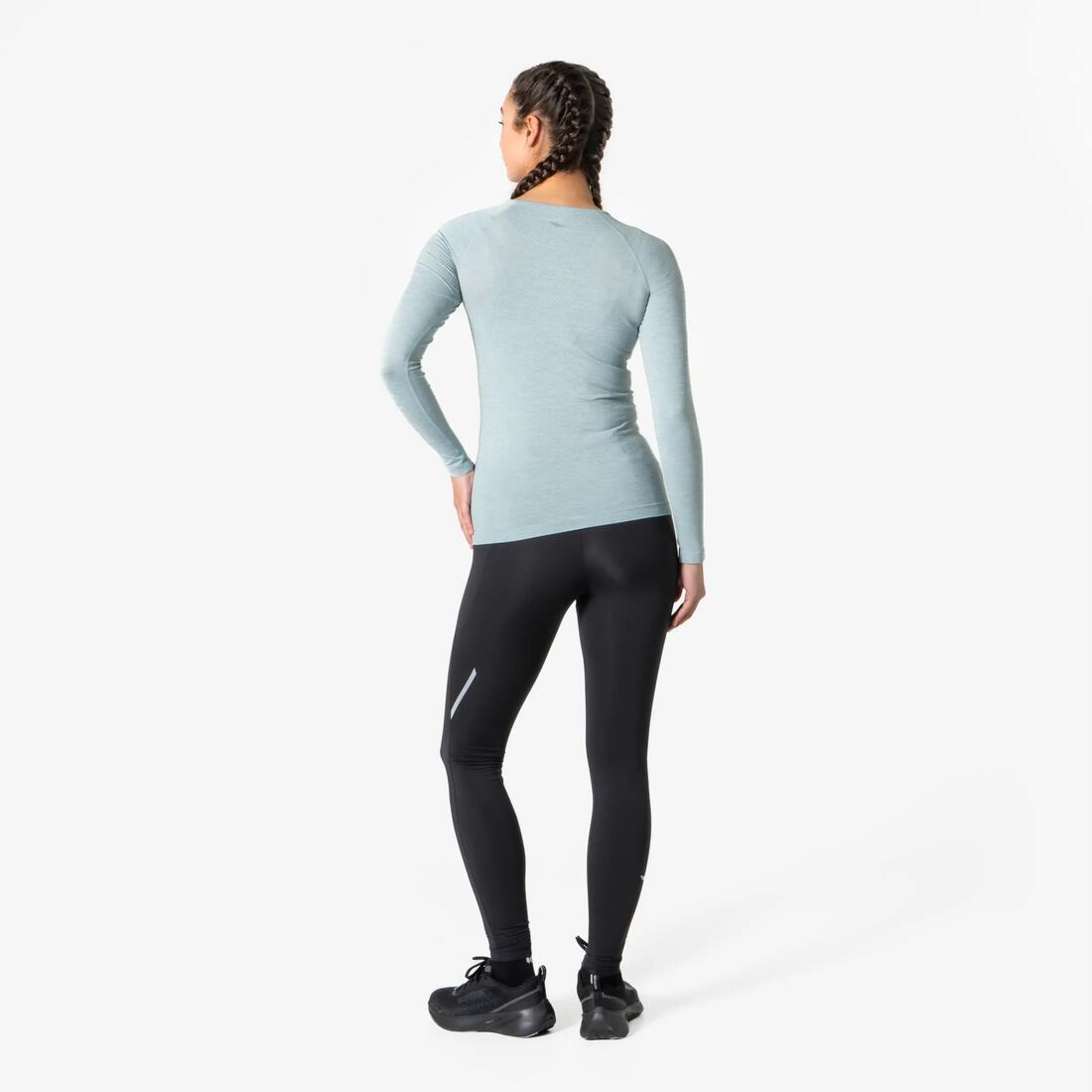 T-Shirt manches longues running Femme sans couture, KIPRUN Run 500