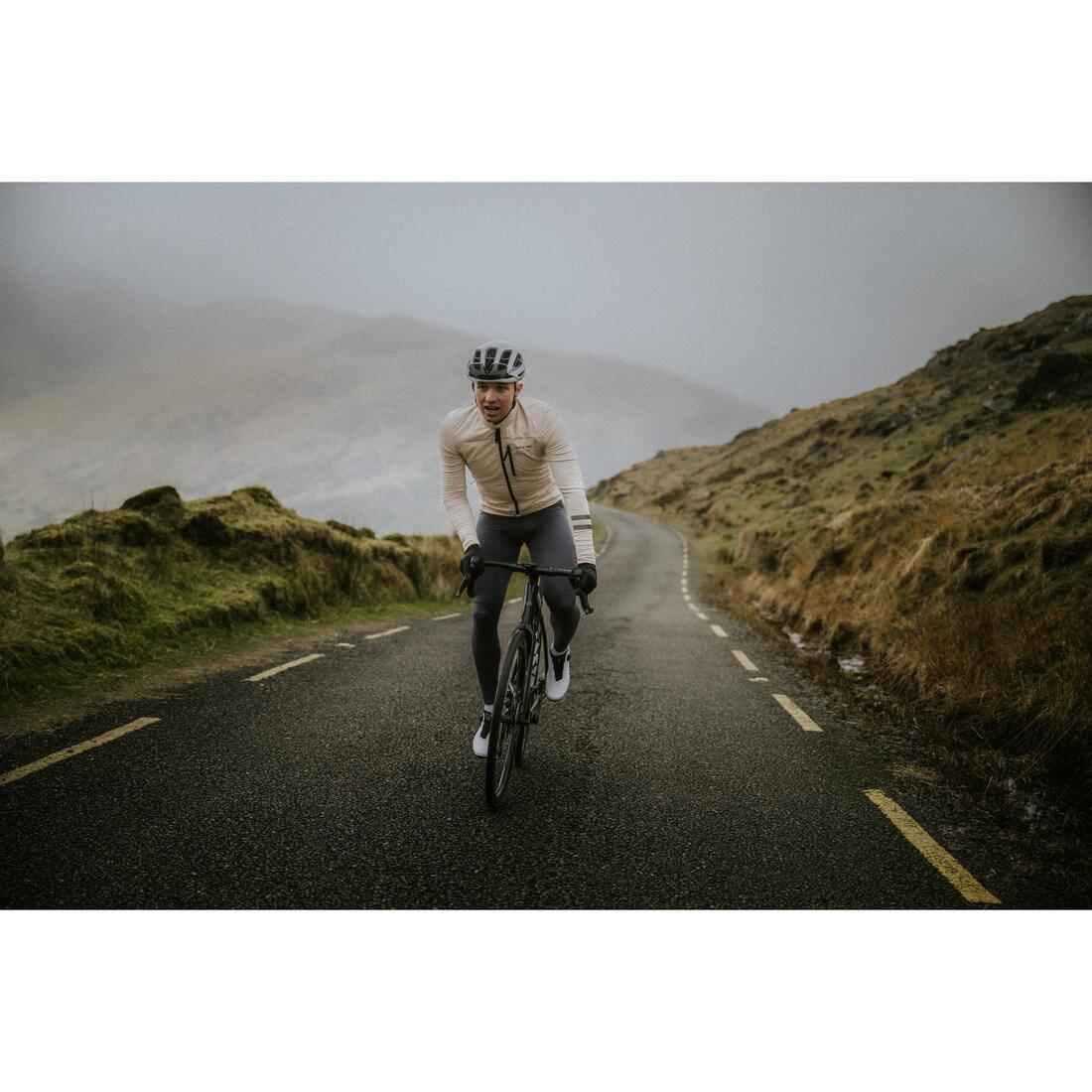 Maillot de vélo de route manches longues mi-saison homme, noir EDR
