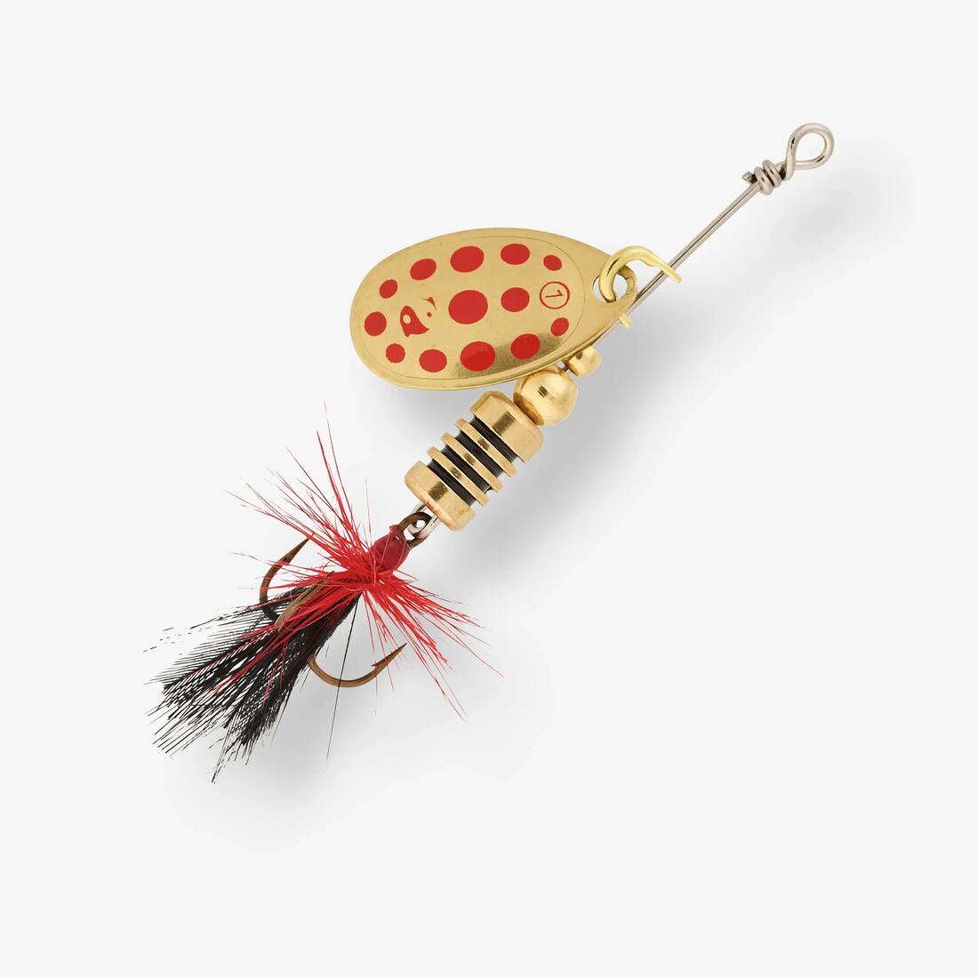 CUILLÈRE TOURNANTE PÊCHE AUX LEURRES WETA F #1 ORANGE POINTS NOIRS