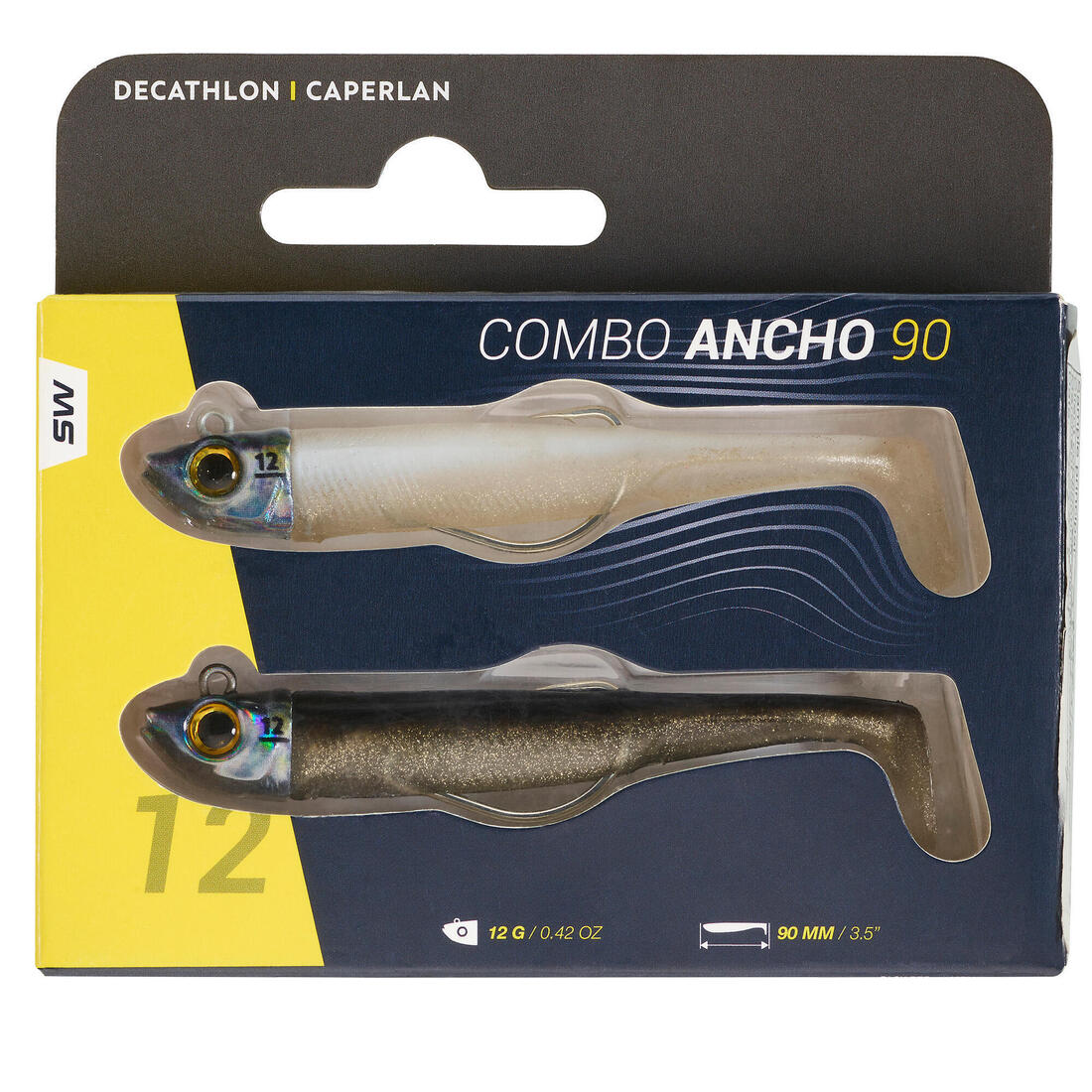 Combo leurres souples shad texan anchois ancho 90 12g ayu en mer