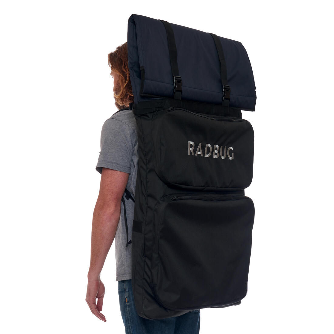 Housse double bodyboard 500 quiver noir bleu