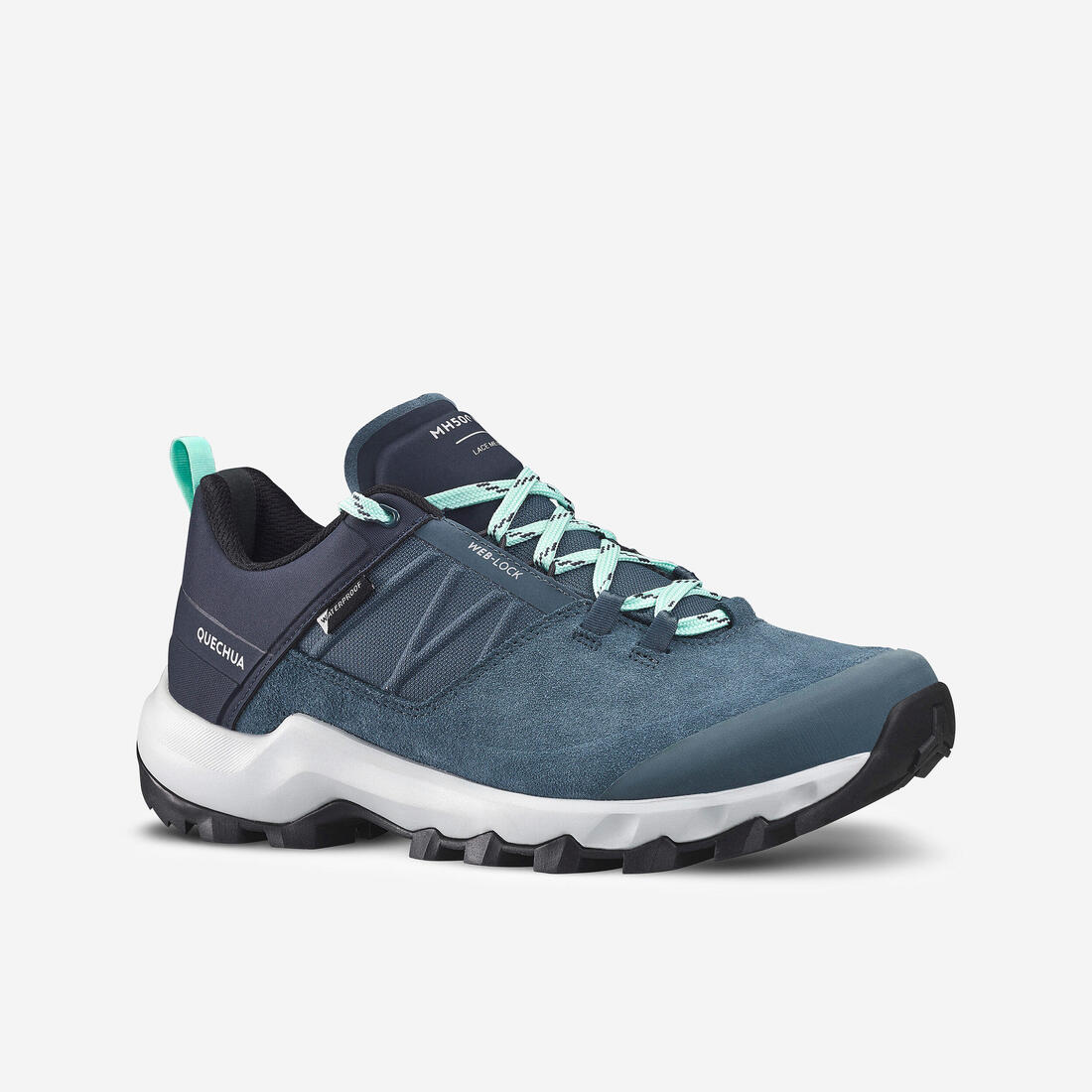 Chaussures imperméables de randonnée montagne - MH500 - femme – bleu ouragan