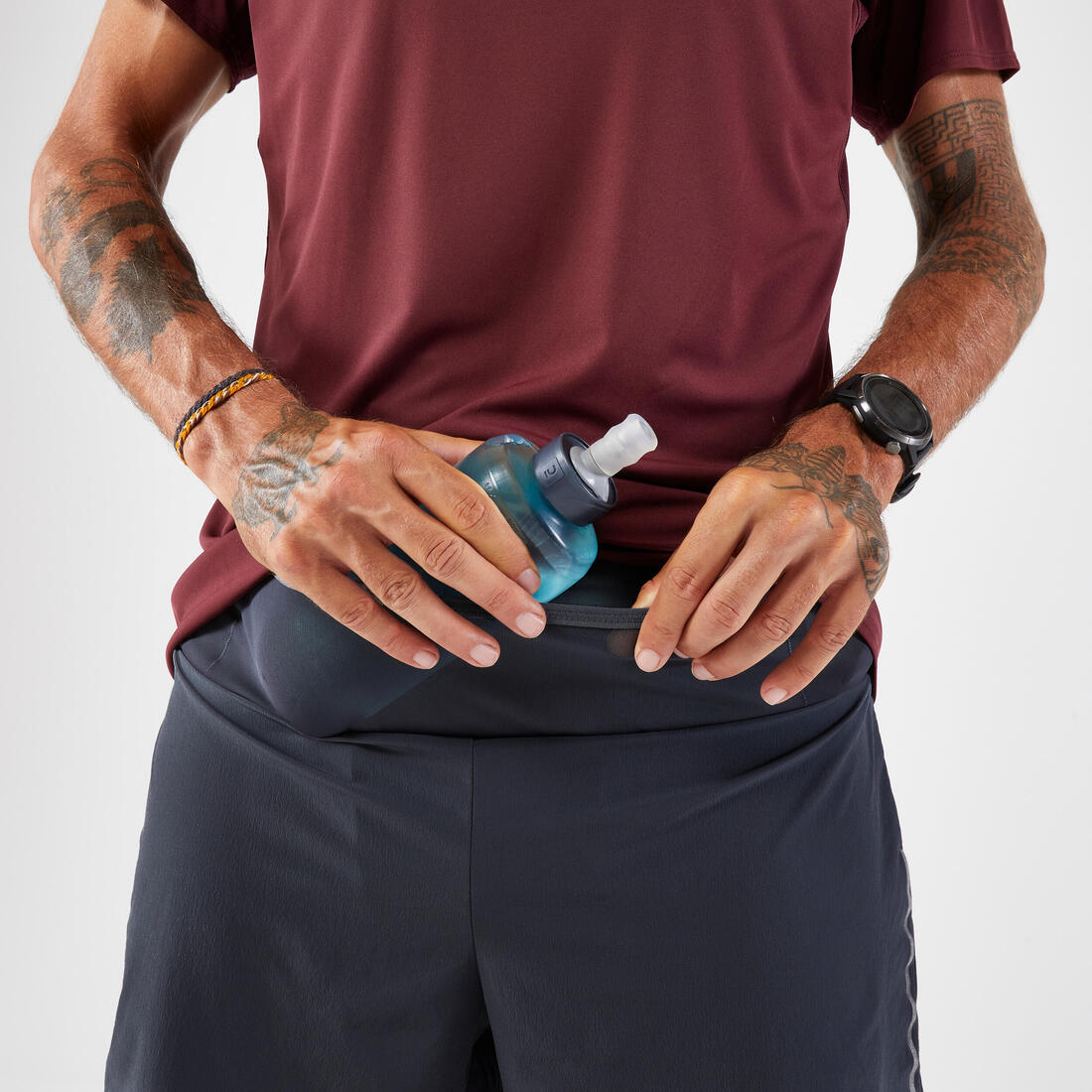 Short 2en1 de running trail longue distance homme - kiprun run ultra 900