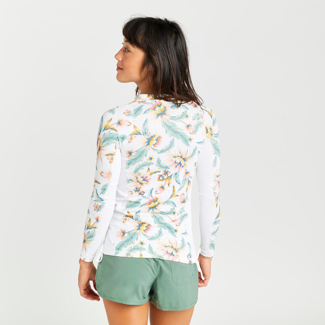 Tee-shirt anti uv surf top 500 manches longues femme parrot