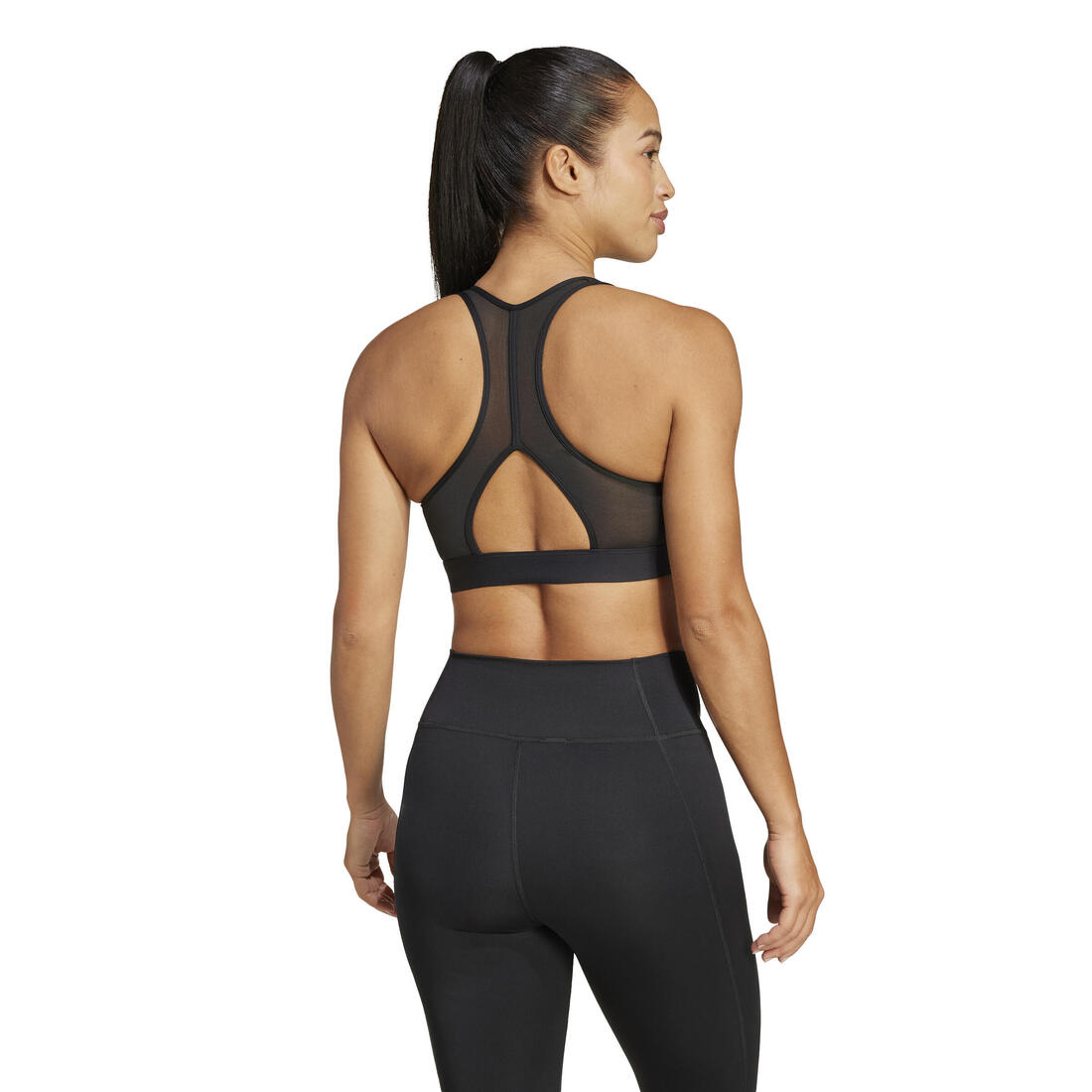 Brassière imprimé logo Adidas femme - noir