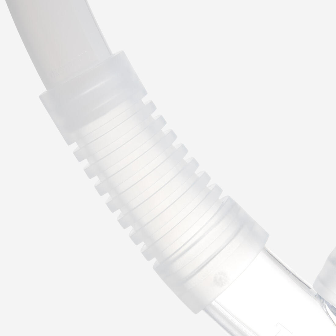 Tuba plongée avec soupape drytop, SNORKEL DRY TOP JUNIOR 100 Translucide