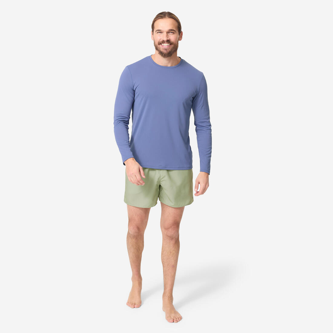 Water tee shirt top anti uv surf manches longues homme blue