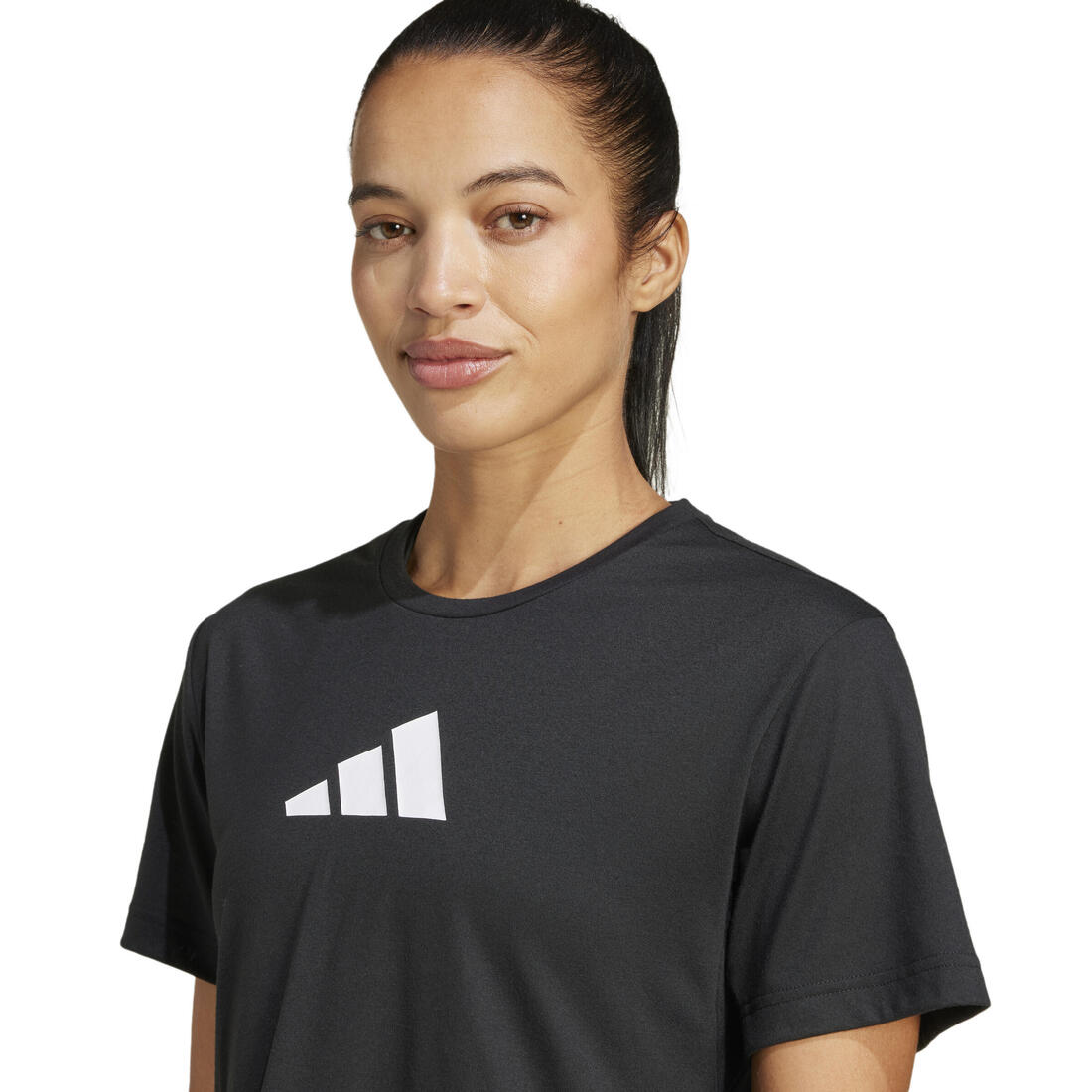 T-shirt imprimé logo femme, noir