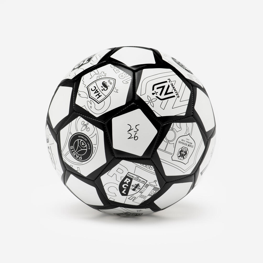 Ballon de football fans ball ligue 1 Mc Donalds multilogos clubs 2026-2027