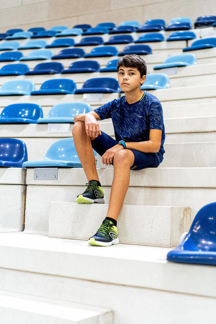 Chaussures de running Enfant -  Kiprun fast noires jaunes