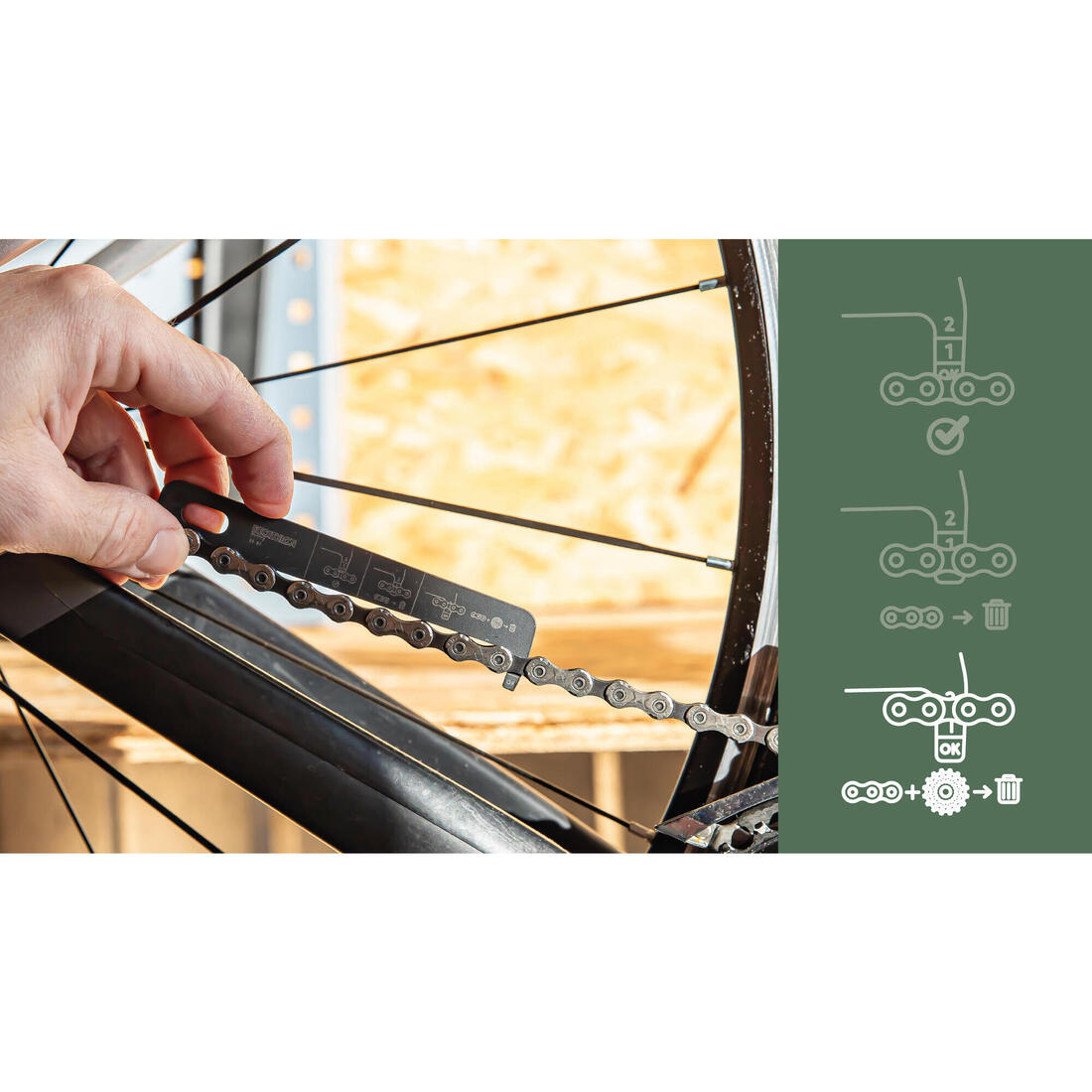 Testeur d'usure de chaine velo
