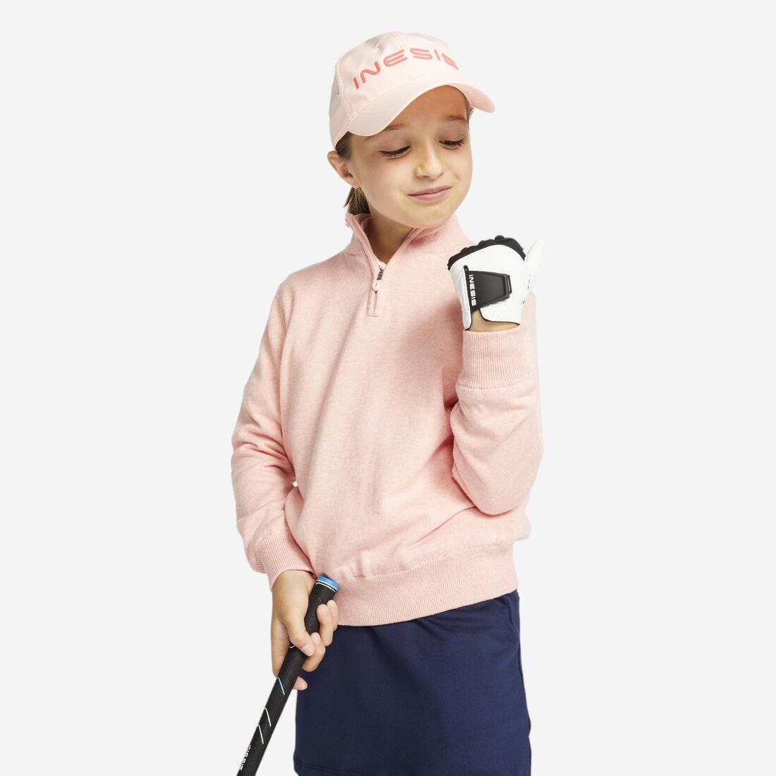 Pull de golf coupe-vent enfant MW500 – rose perle