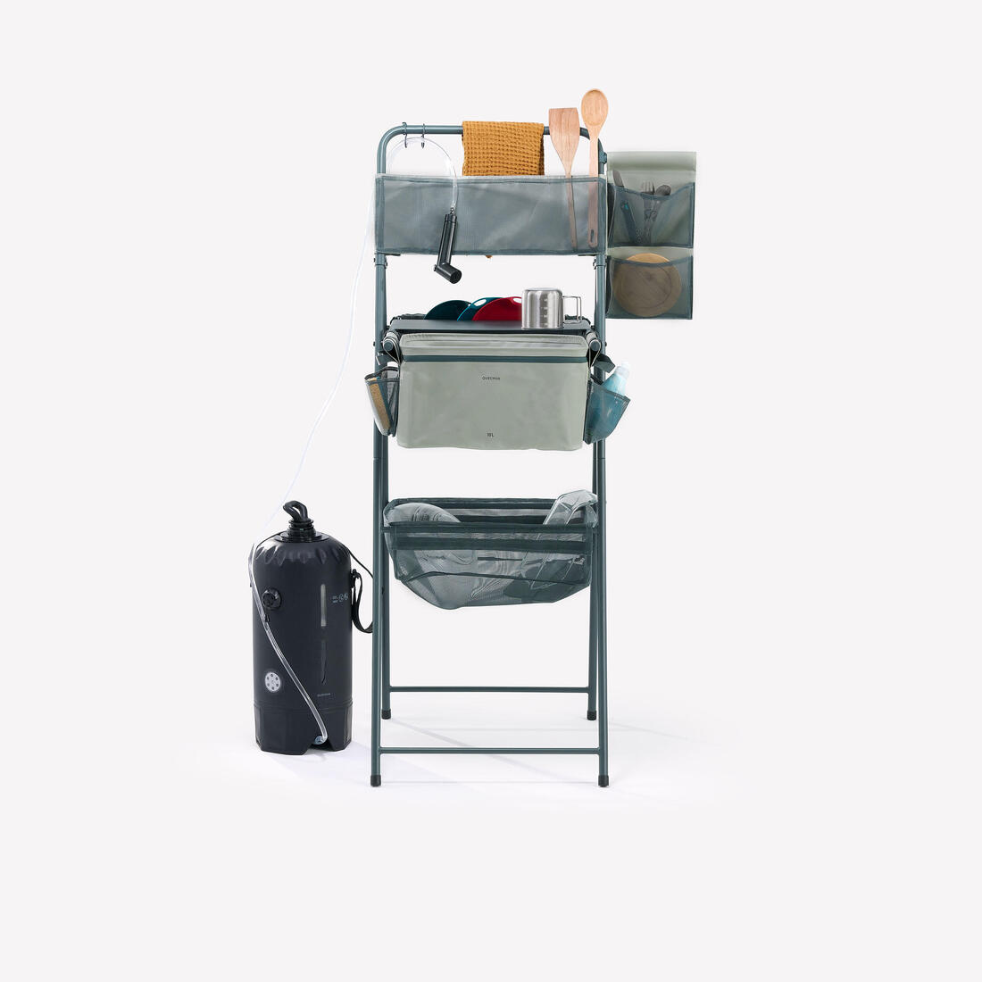 Meuble evier de camping, avec réservoir pour eaux grises et multiples rangements