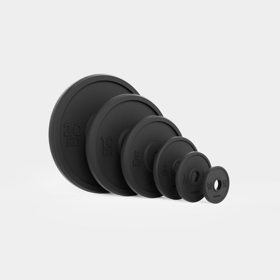 Disque de musculation fonte 10kg 28mm, disque de fonte à 80 % recyclée