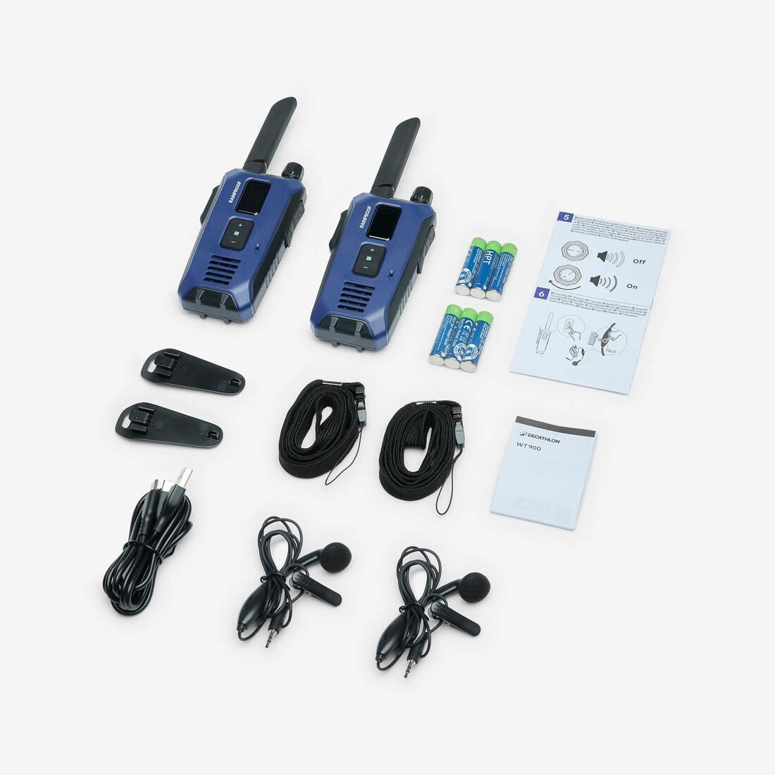 2 talkies-walkies rechargeables par USB 10 km  WT 900