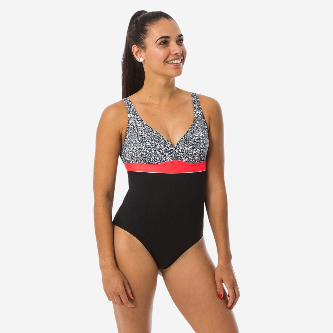 Maillot de Bain Gainant Natation Femme 1 Pièce Kaipearl Triki Bloom Navy