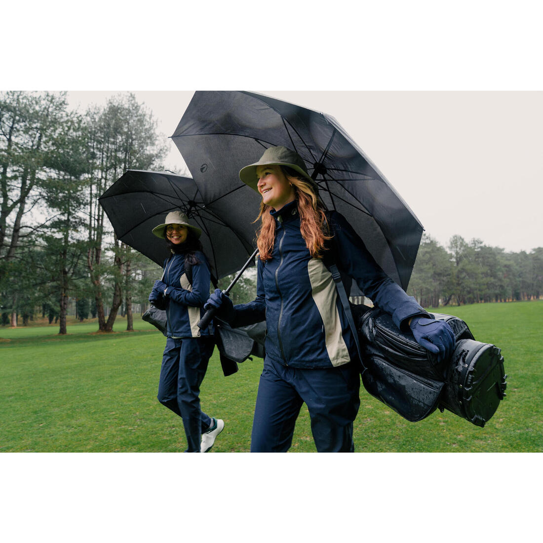 Paire de gants golf pluie femme, RW bleu marine