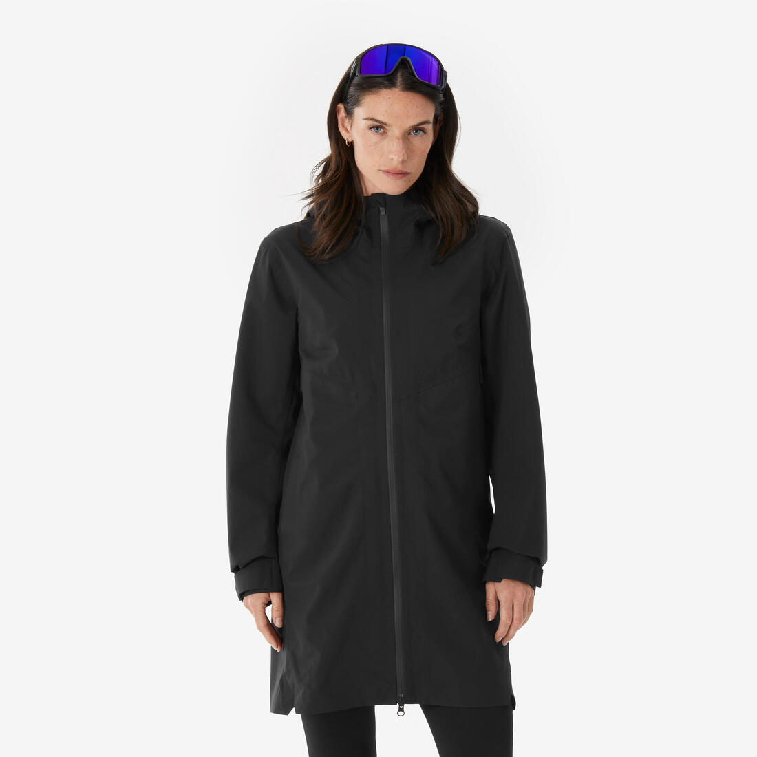 Veste de randonnée imperméable légère longue femme, MH100