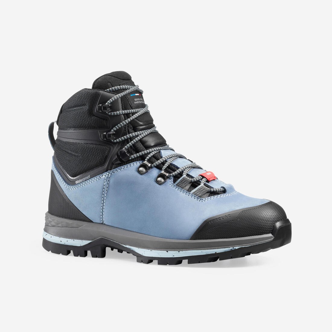 CHAUSSURES TREKKING CUIR IMPERMÉABLES - MT00 - LARGE - FEMME HAUTE – bleu tempête