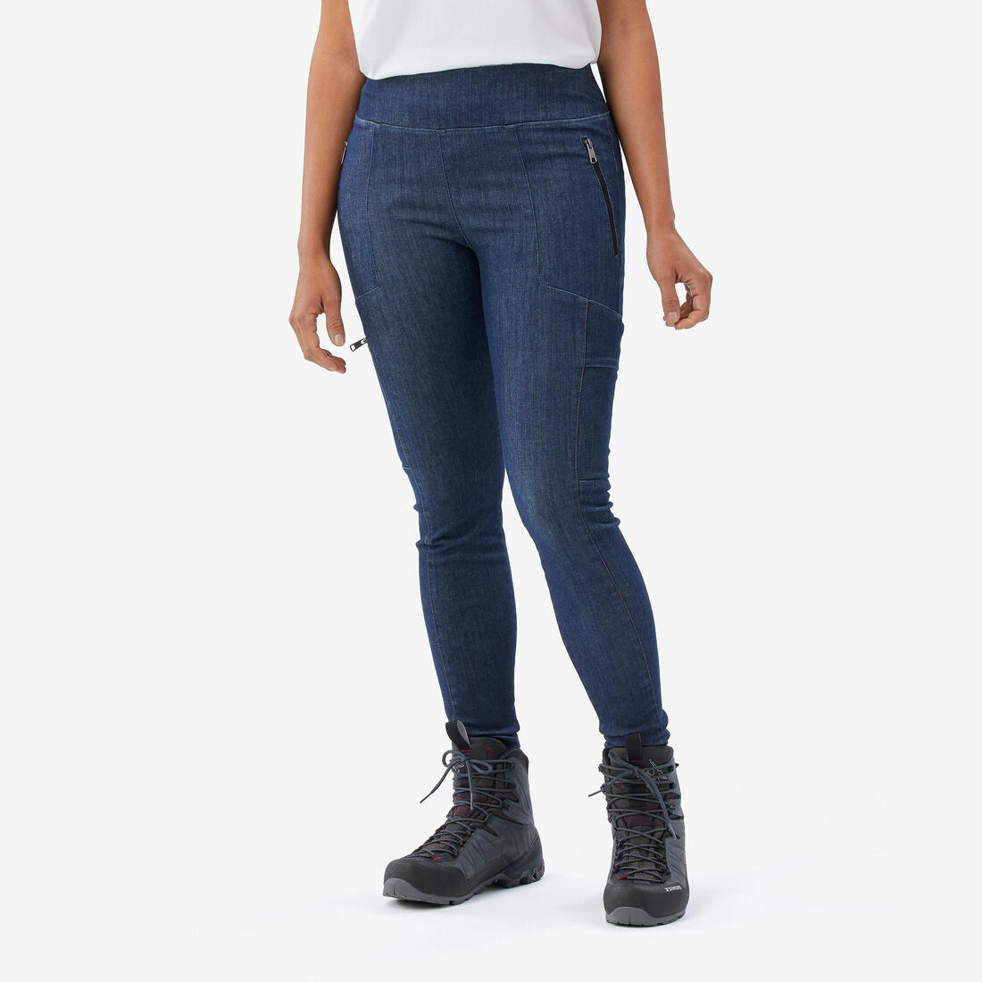 Legging de trek et de voyage résistant femme, MT900 – bleu turquin