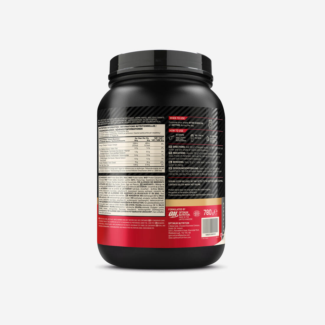Protéine 100% whey fraise, Gold Standard 780g