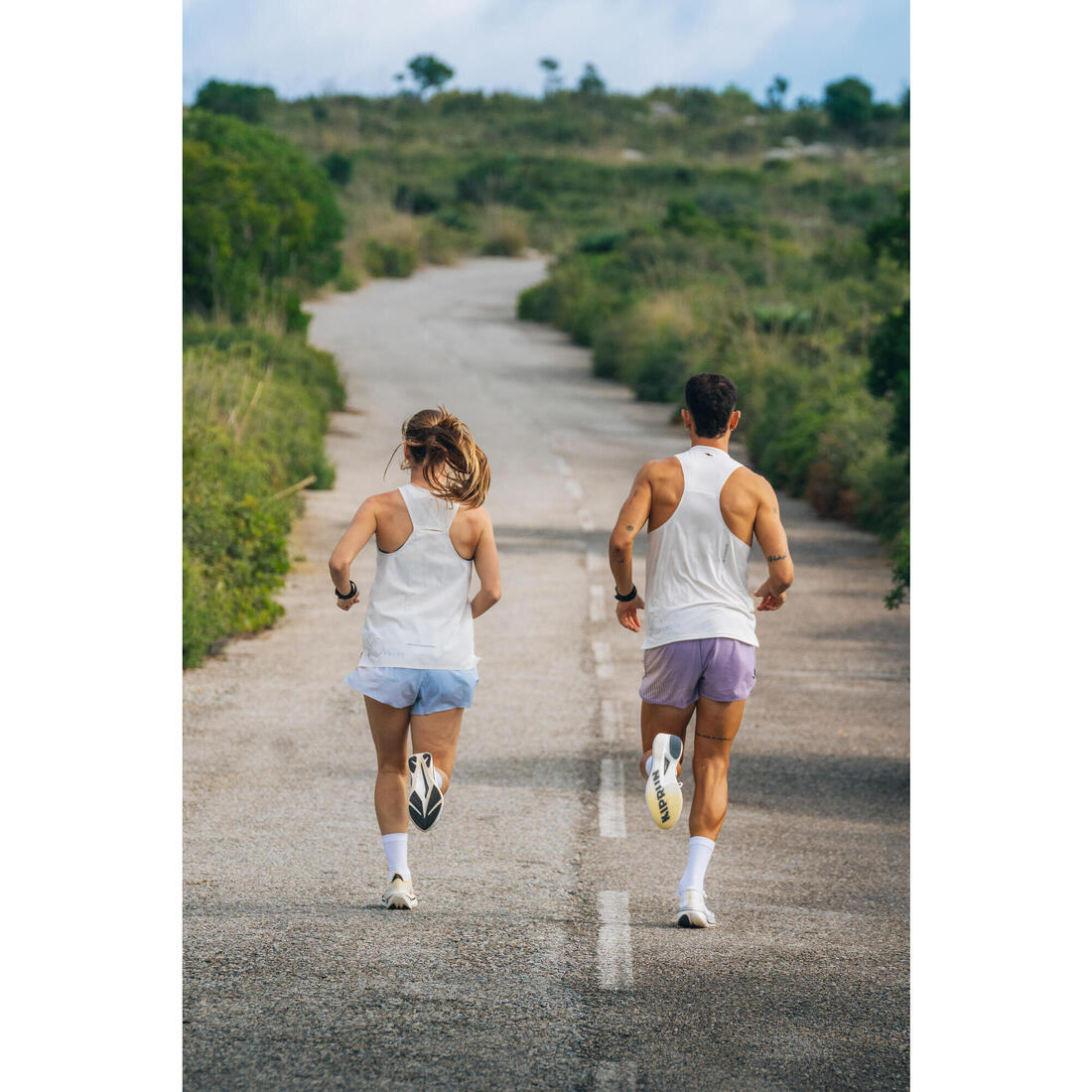 Débardeur de Running léger Femme - KIPRUN Run 900 Light violet mauve imprimé