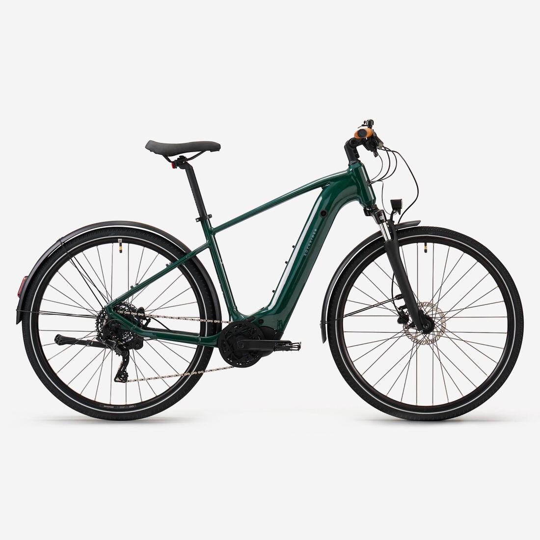 Vélo tout chemin électrique à moteur central et cadre haut, E-ACTV 500 vert