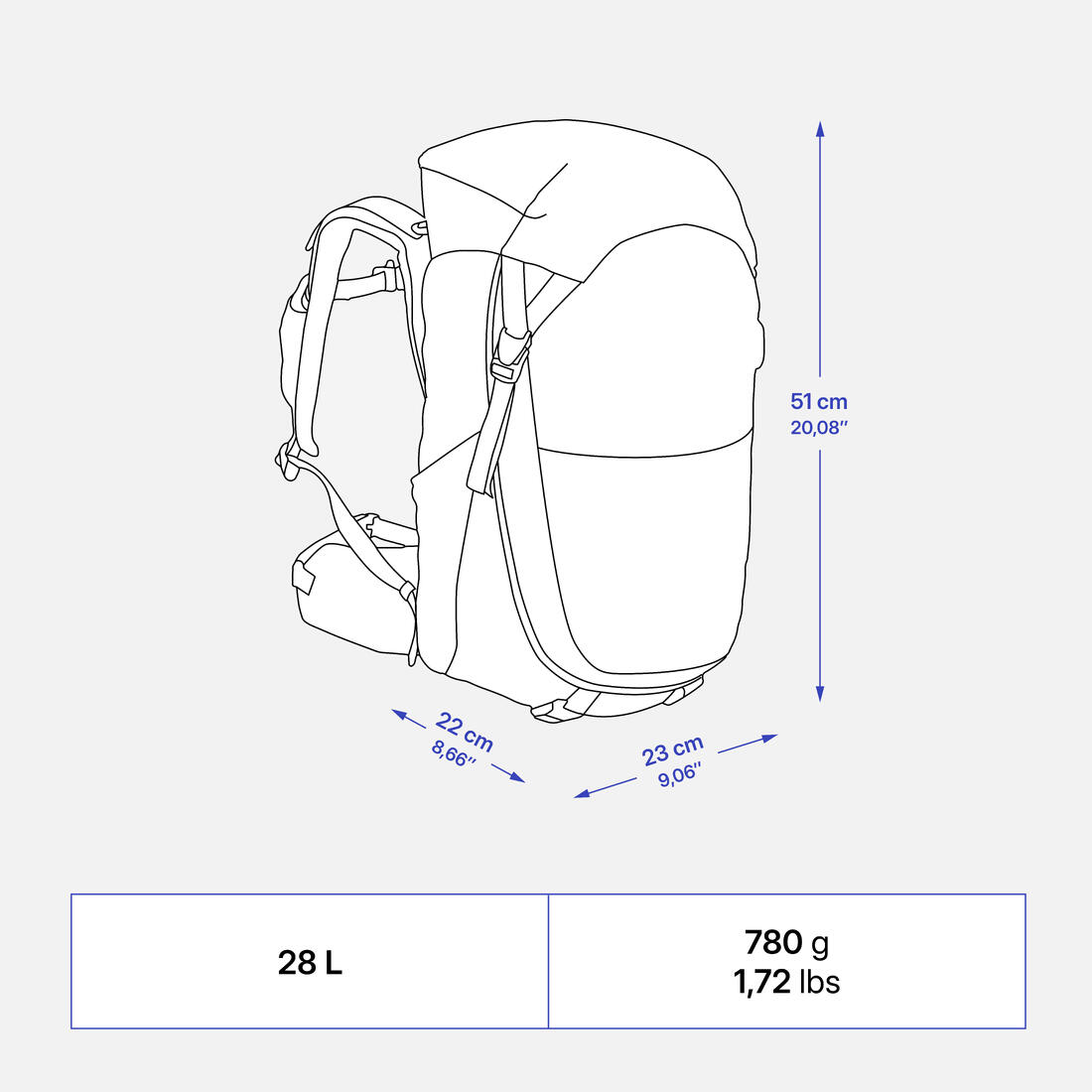 Sac à dos de randonnée enfant 7-15 ans 28L, MH500