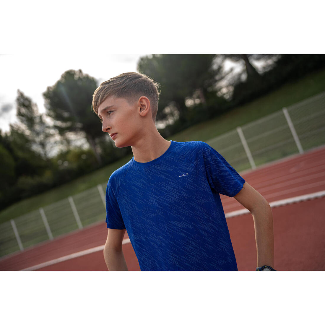 T-Shirt running ultra léger Enfant - KIPRUN Light 900 marine vert