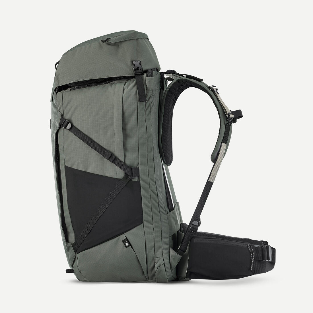 Sac à dos de voyage ouverture valise 70+6L homme, Travel 900 vert kaki