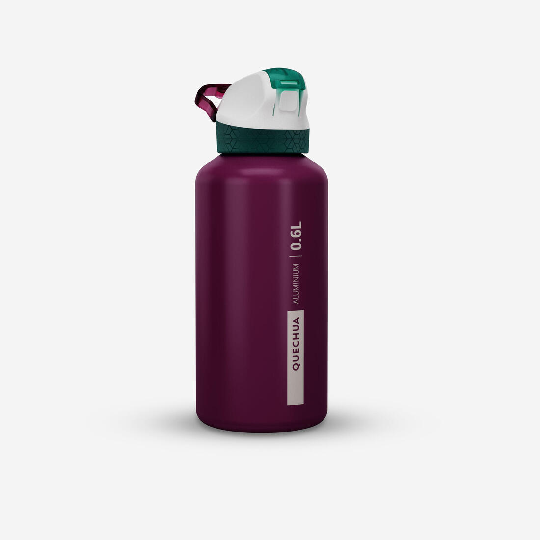 Gourde 500 enfant 0,6L en alu, bouchon instantané, pipette et paille, randonnée – violet raisin