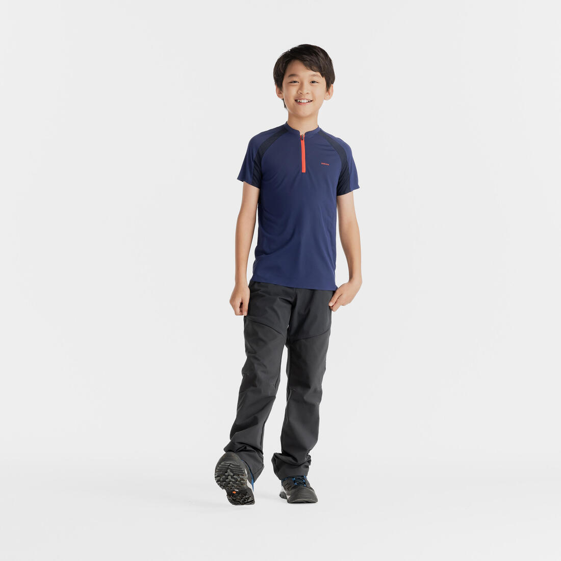 Pantalon de randonnée softshell - mh550 noir - enfant 7-15 ans