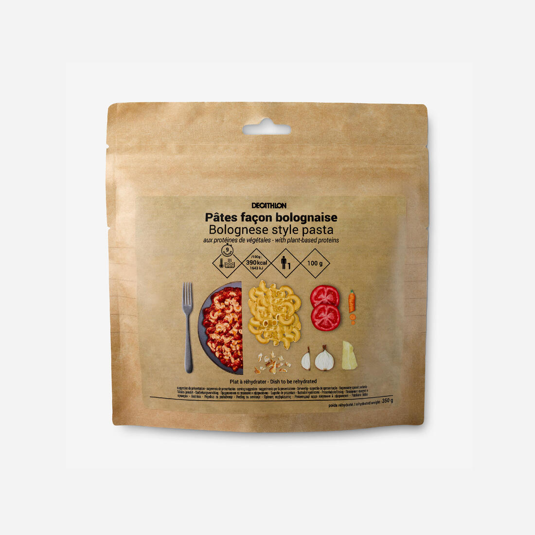 Repas lyophilisé - Pâtes façon bolognaise aux protéines de pois - 100 g