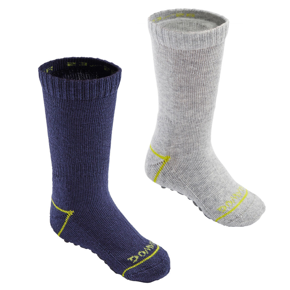 Chaussettes antidérapantes enfant LOT de 2 bleu marine/GRIS