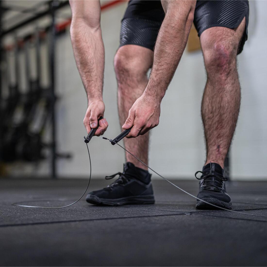 Corde à sauter cross training vitesse - speed rope pro noire