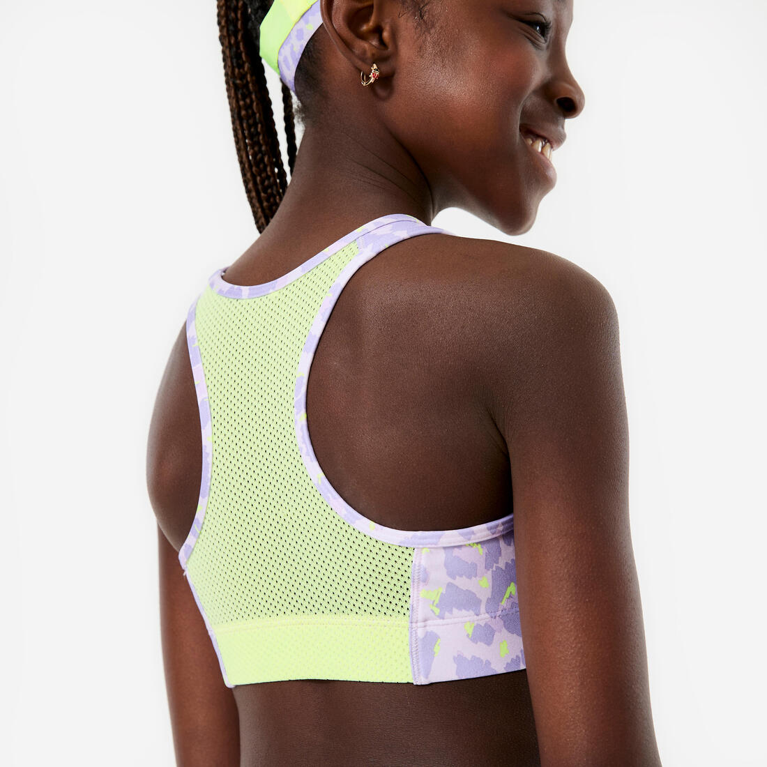 Brassière de sport respirante fille, imprimé boreal