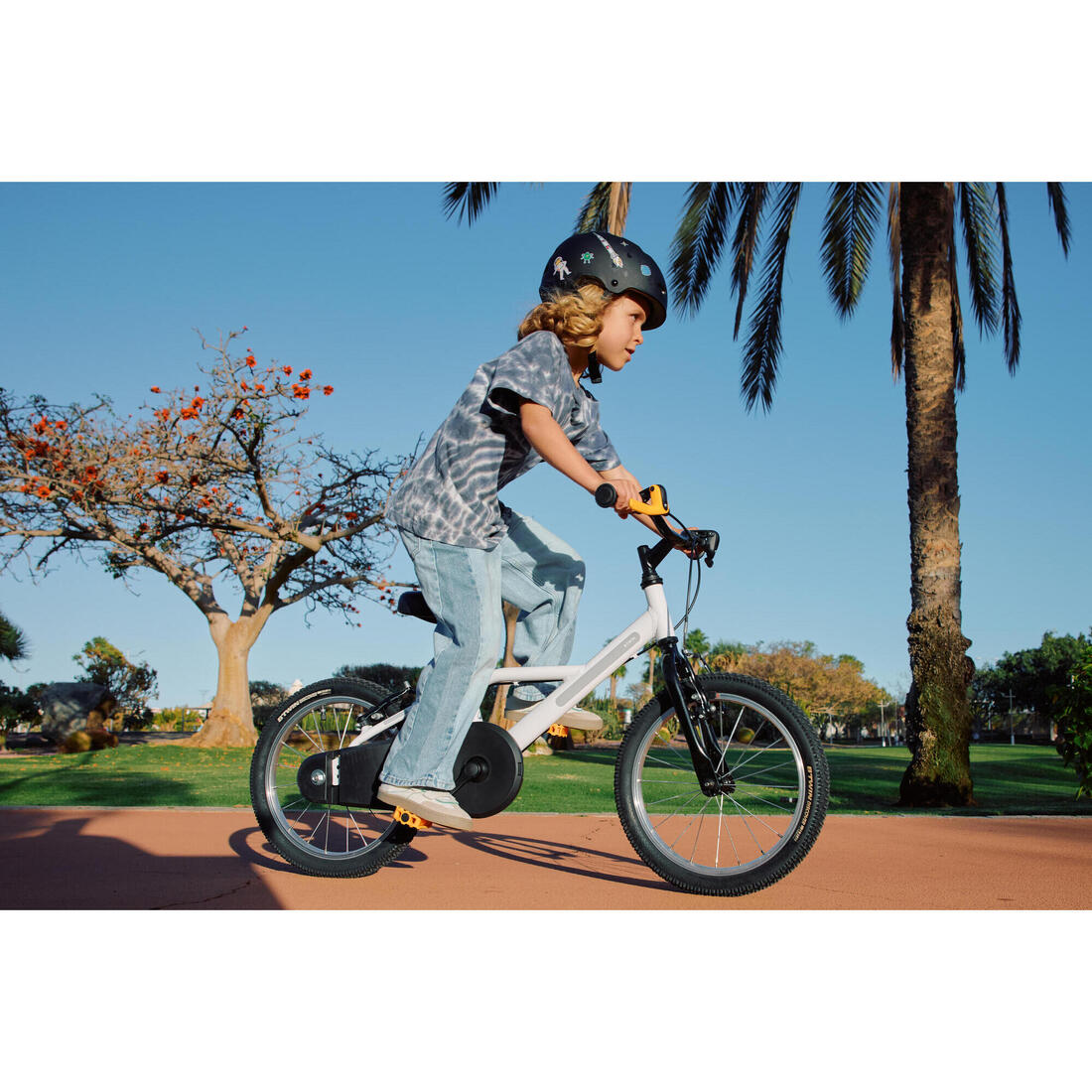 Vélo enfant 16 pouces 4-6 ans, DISCOVER 100 blanc