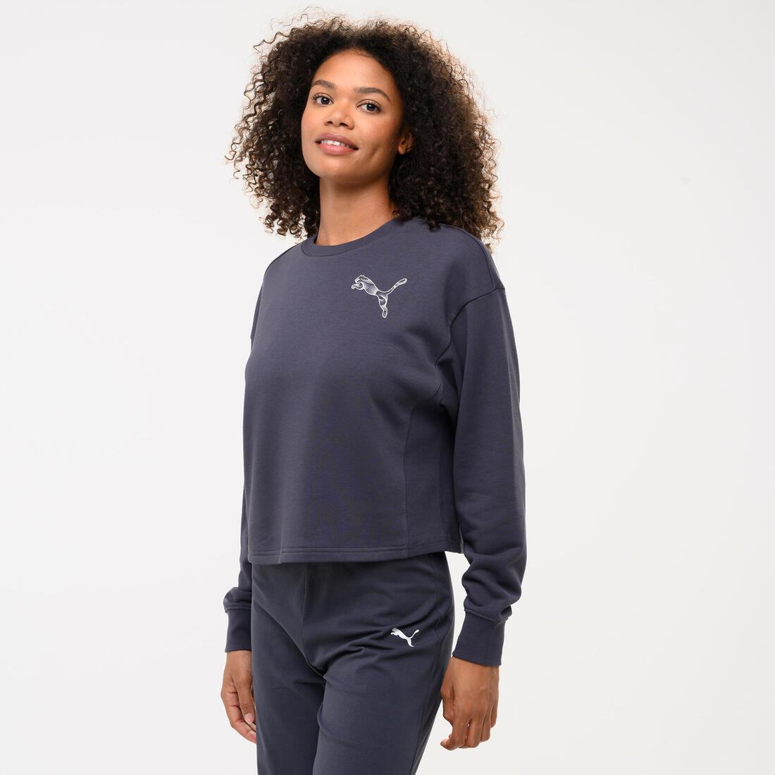 Sweat sans capuche femme, gris foncé