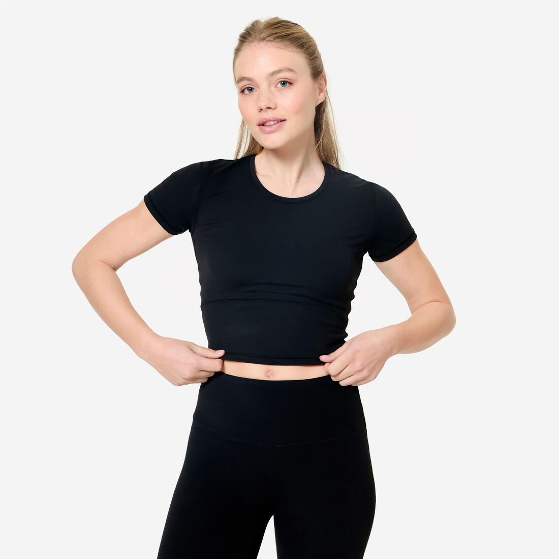 T-shirt de yoga et Pilates extensible et doux femme, Breathe