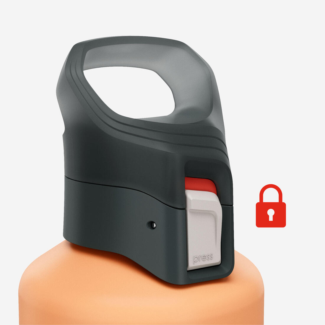 Gourde alu 1L avec bouchon instantané, composée à 100% d’alu recyclé