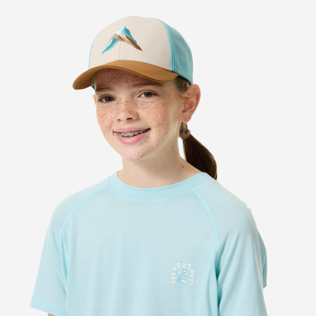 Casquette de randonnée 7-15 ans enfant, MH100 Trucker