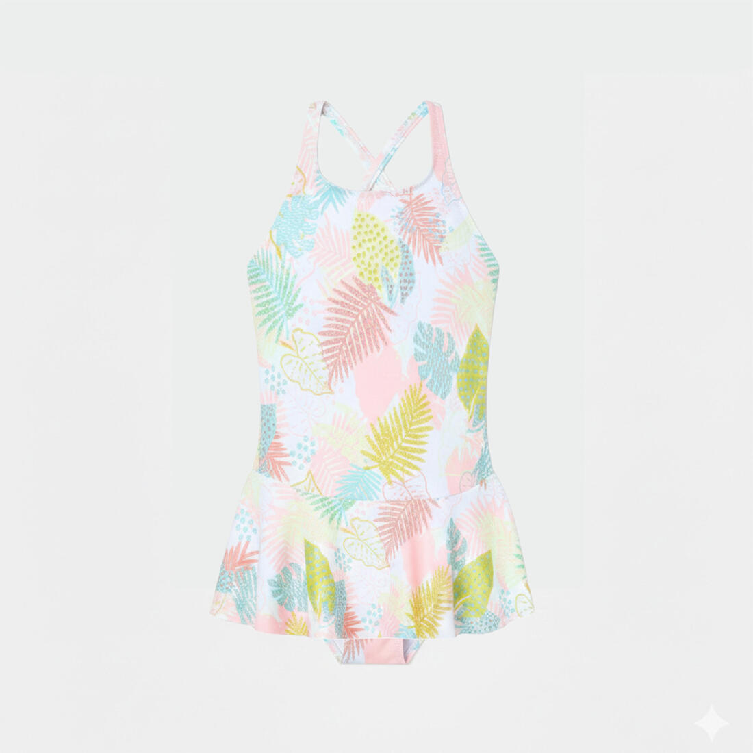 Maillot de bain 1 pièce jupette natation Fille ado, Lila jow