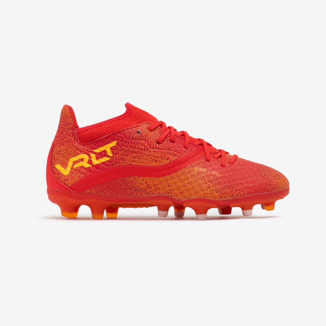 CHAUSSURES DE FOOTBALL ENFANT A LACETS VIRALTO III FG MANGO – rouge fluo électrique