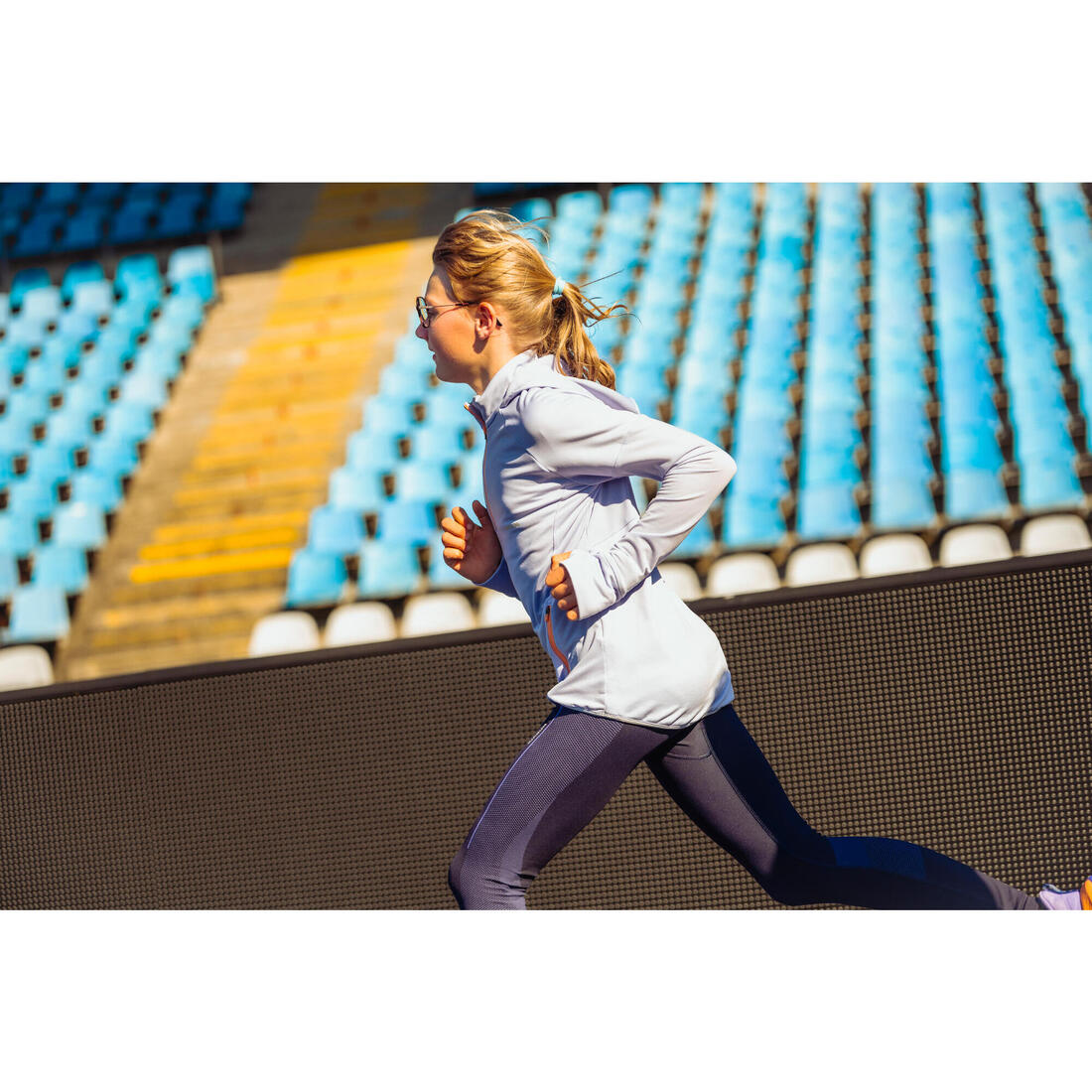 T-shirt manches longues de running fille, Kiprun Run 900 Warm violet