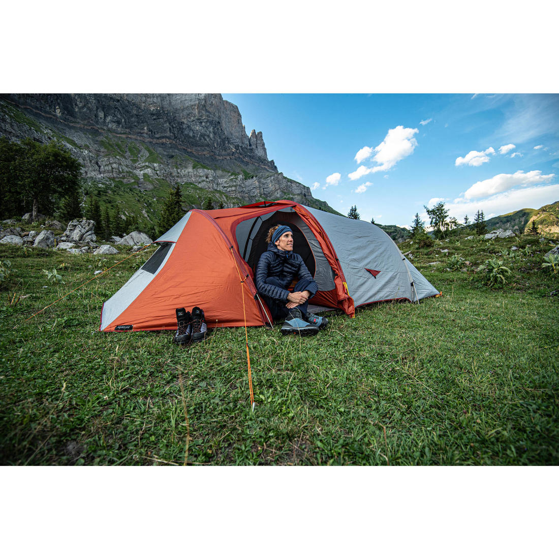 Doudoune à capuche en duvet de trek montagne - mt100 -5 °c - femme