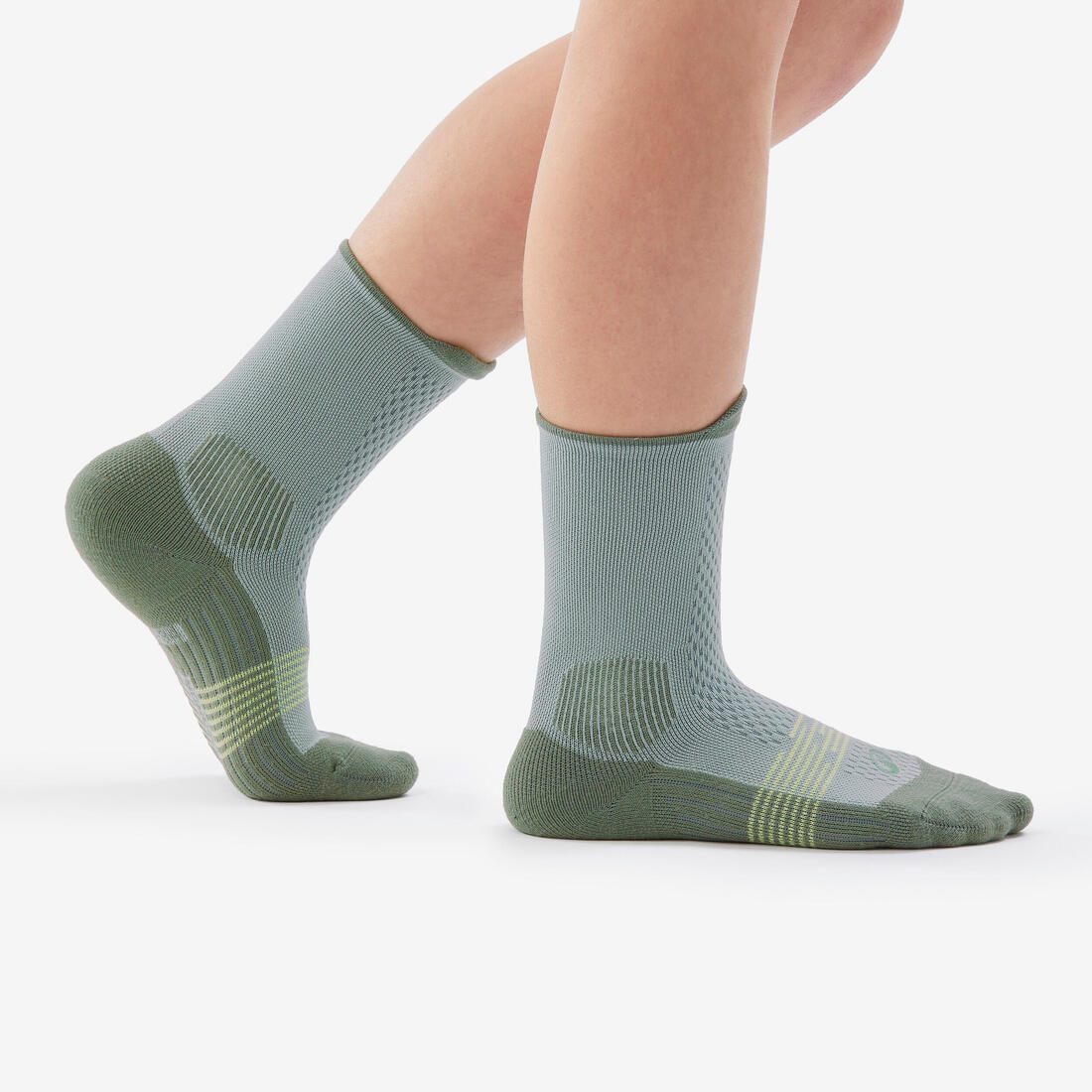 Chaussettes de randonnée hautes (2 paires) 27 au 38 enfant, Hike 500