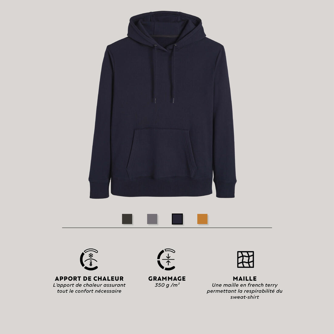 Sweat à capuche Fitness Homme - 500 Essentials