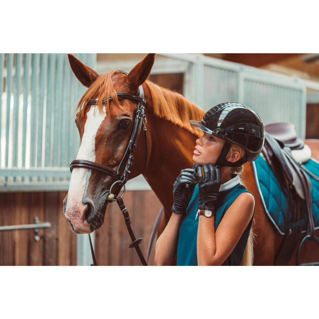 Casque équitation adulte et enfant - 520 noir mat