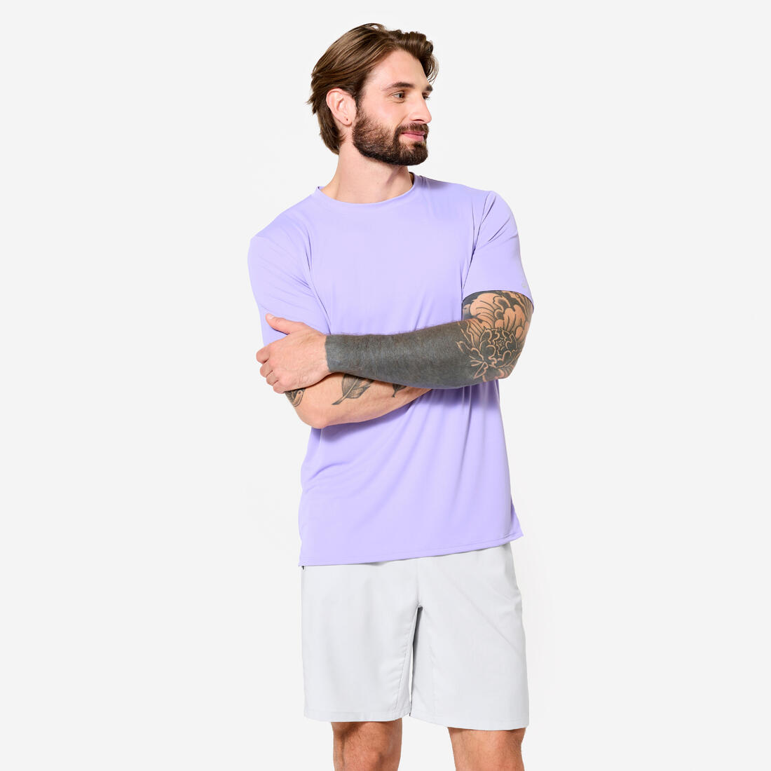 T-shirt de fitness manches courtes respirant col rond homme
